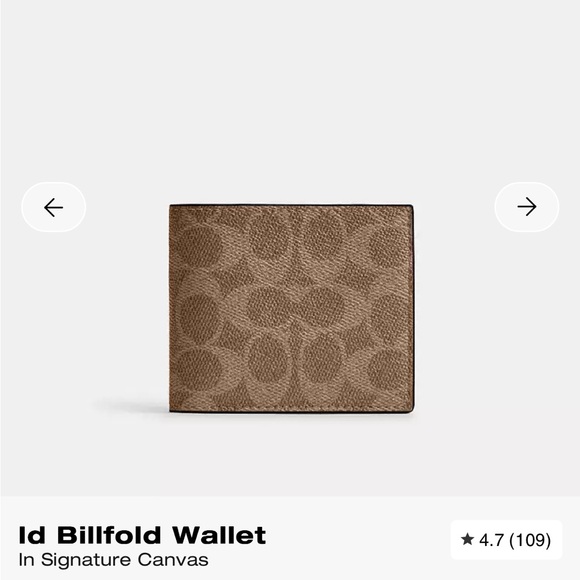 Coach Id Billfold Wallet in Signature Canvas - Picture 3 of 13